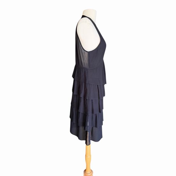 The Kooples Sleeveless Tiered Babydoll Mini Black Dress Size 2 NWT Parisian Cool - Picture 7 of 16